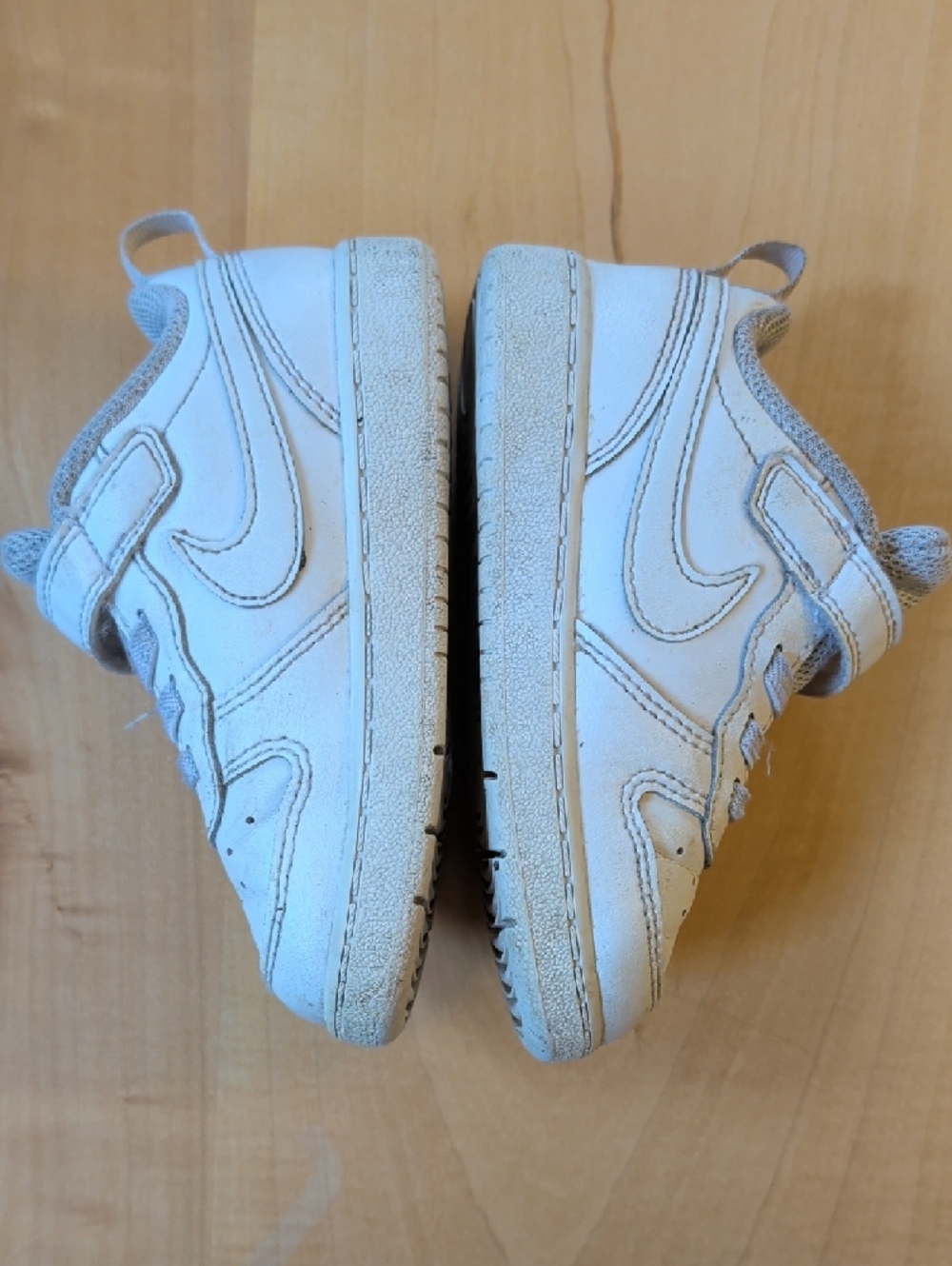 Nike White and Light Gray Kids Velcro Sneakers